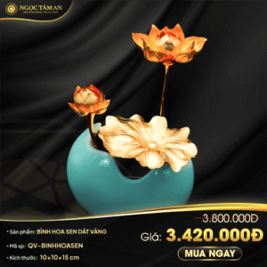 Bình hoa sen dát vàng