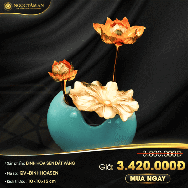 Bình hoa sen dát vàng