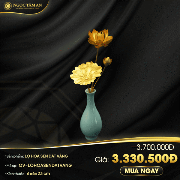 Lọ hoa sen dát vàng