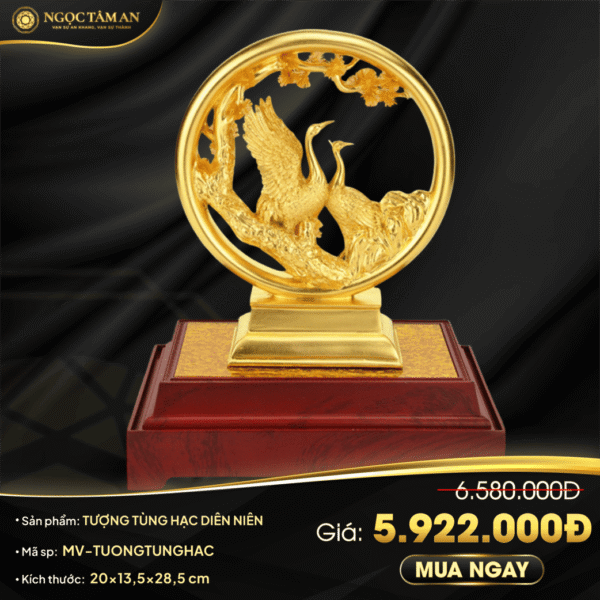 Tượng Tùng hạc diên niên dát vàng