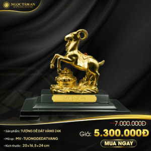 Tượng dê dát vàng 24K