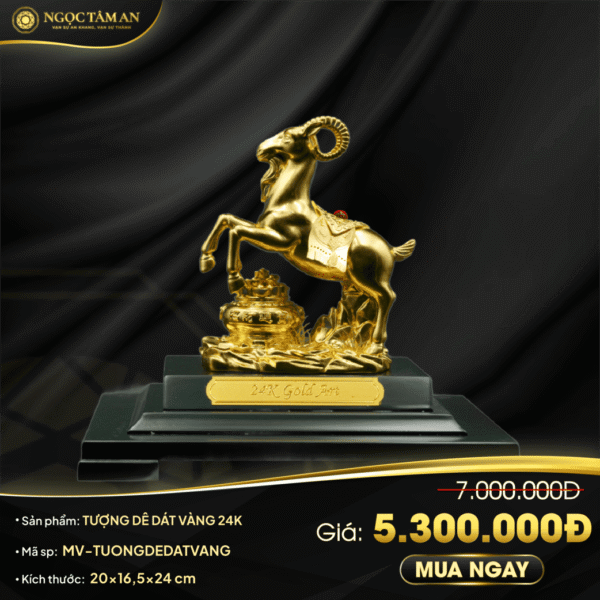 Tượng dê dát vàng 24K