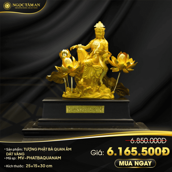 Tượng Phật bà Quan âm dát vàng