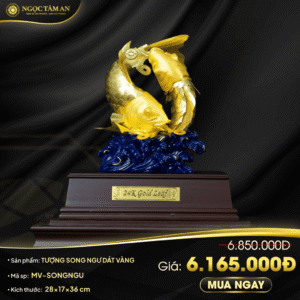 Tượng song ngư dát vàng