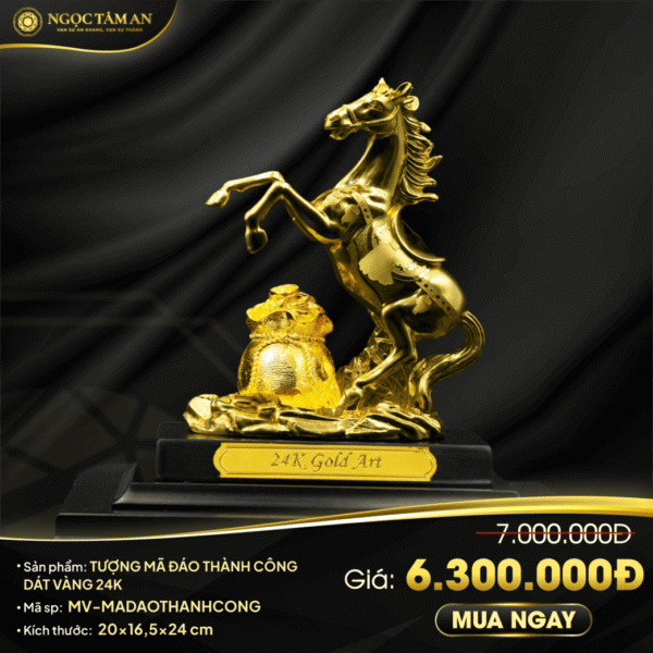 Tượng Mã đáo thành công dát vàng