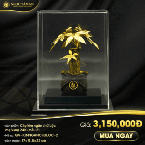 Cây Kim Ngân Chữ Lộc Mạ Vàng 24K (mẫu 2)