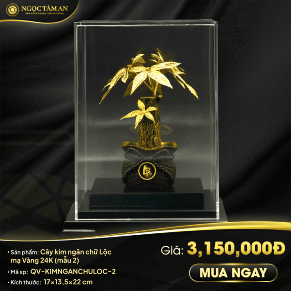 Cây Kim Ngân Chữ Lộc Mạ Vàng 24K (mẫu 2)