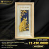 Tranh chim công Phú quý vạn niên dát vàng 24K (42x81cm dọc)