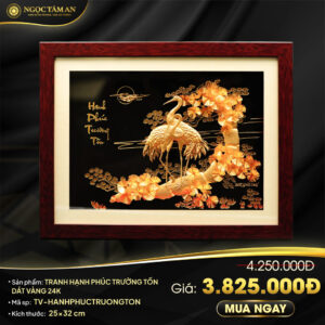 Tranh Hạnh phúc trường tồn dát vàng 24K