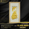Tranh chim Công phú quý cát tường dát vàng 24K