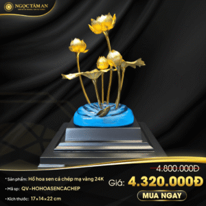 Hoa sen cá chép dát vàng 24K