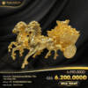 Tượng Song Mã kéo tiền mạ vàng 24K