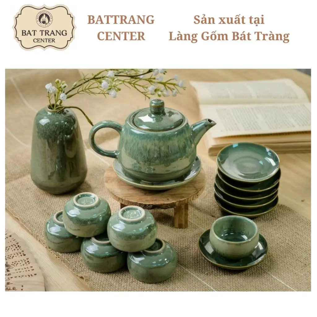 Bộ ấm trà Bát Tràng 