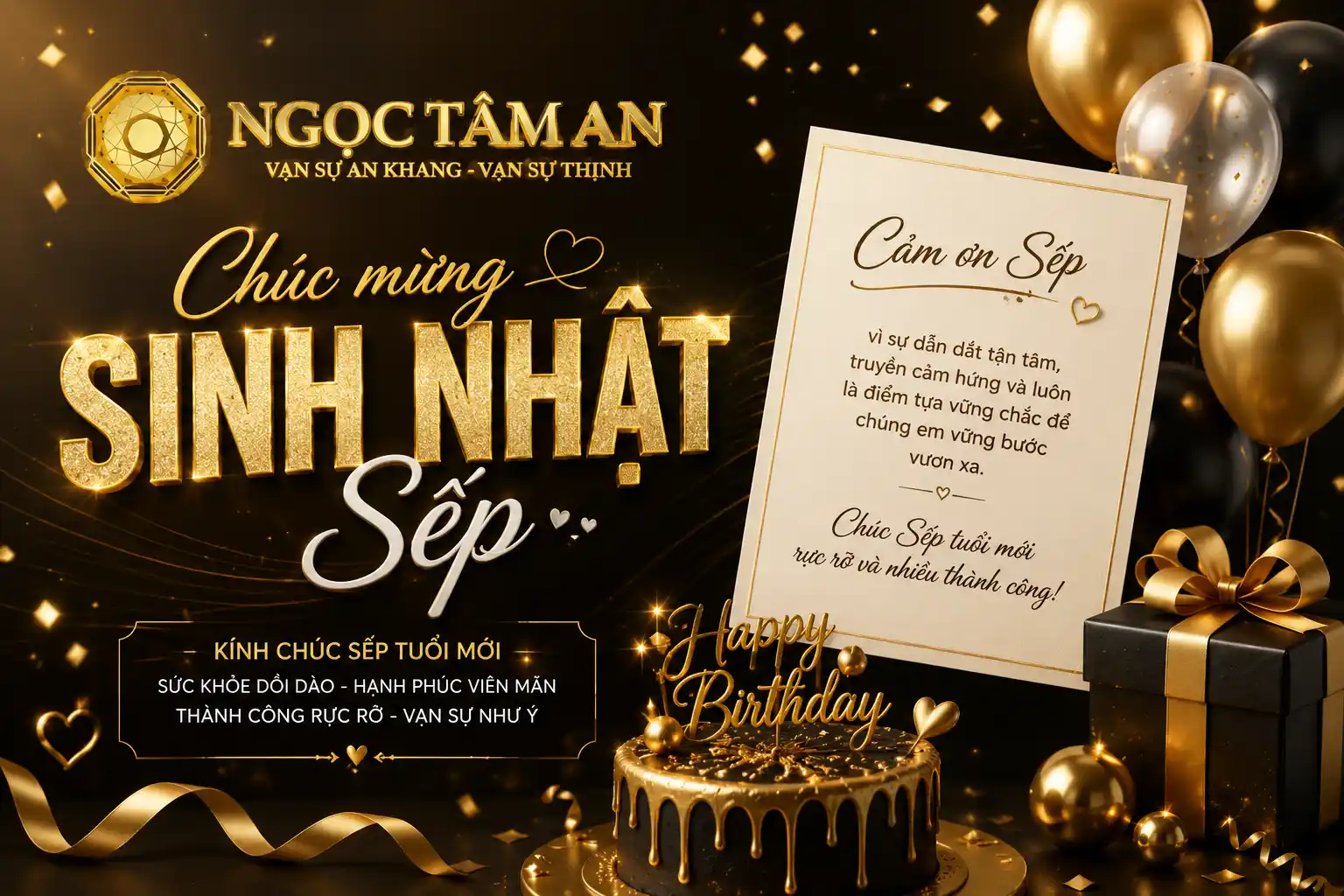 Lời chúc mừng sinh nhật sếp