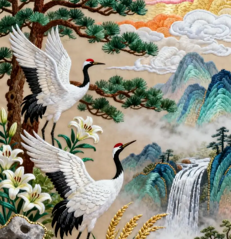 Tranh Quà Tặng: 20+ Gợi Ý Sang Trọng, Ý Nghĩa Cho Mọi Dịp Tranh thêu phong cảnh