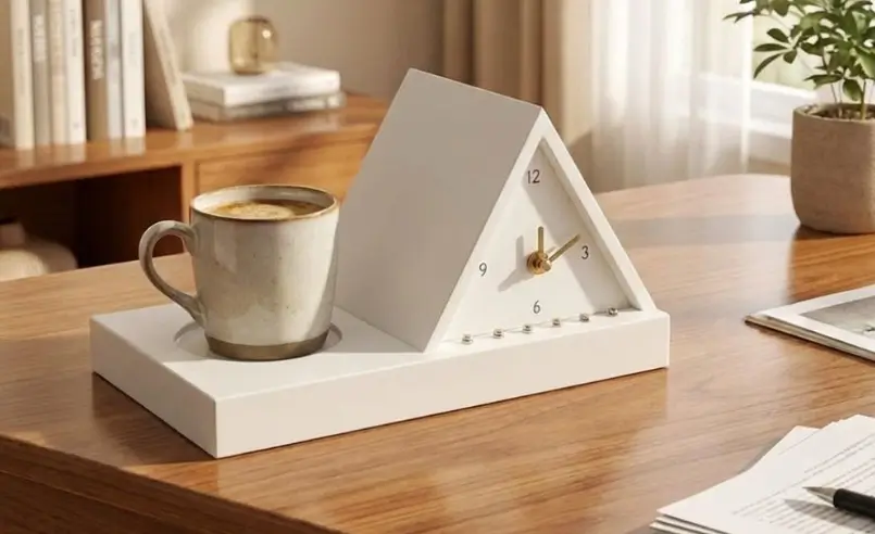 25+ Quà tặng tốt nghiệp ý nghĩa cho hành trình mới Đồng hồ để bàn kèm kệ đựng cốc