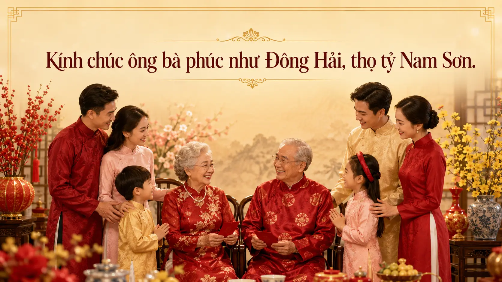 Mẫu ghi phong bì mừng thọ cho ông bà