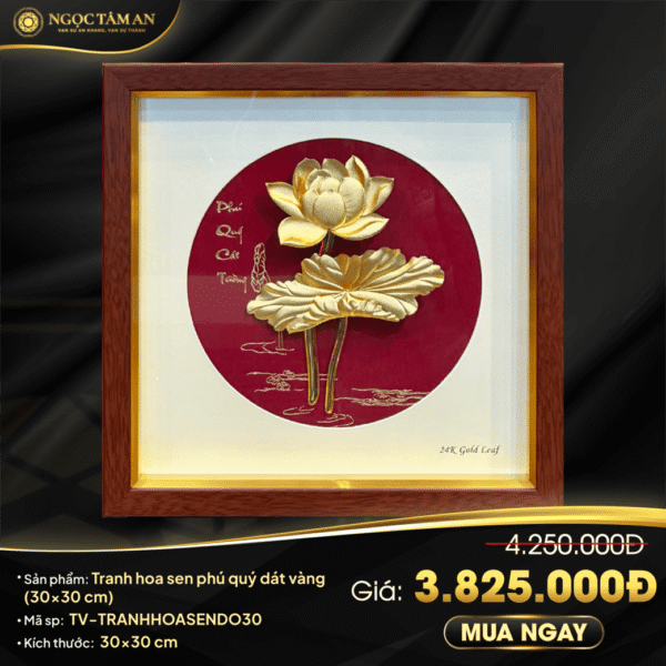 Tranh Hoa sen Phú quý cát tường