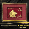 Tranh thuyền buồm thuận buồm xuôi gió dát vàng 24K (nền đỏ) 30x39cm