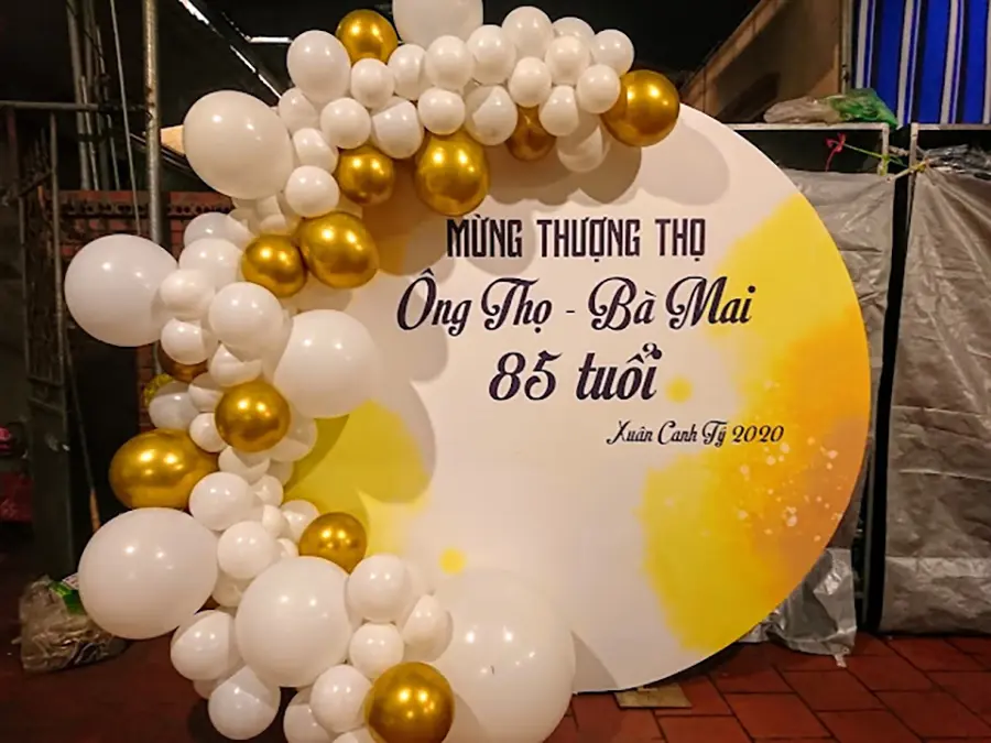 Mẫu trang trí tiệc mừng thọ 9