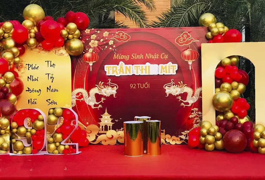 Mẫu trang trí tiệc mừng thọ 14