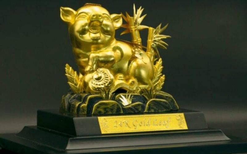 Tượng heo vàng may mắn dát vàng 24K