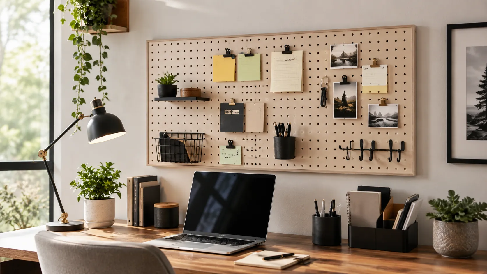 Trang trí bàn làm việc bằng bảng ghim, giấy note