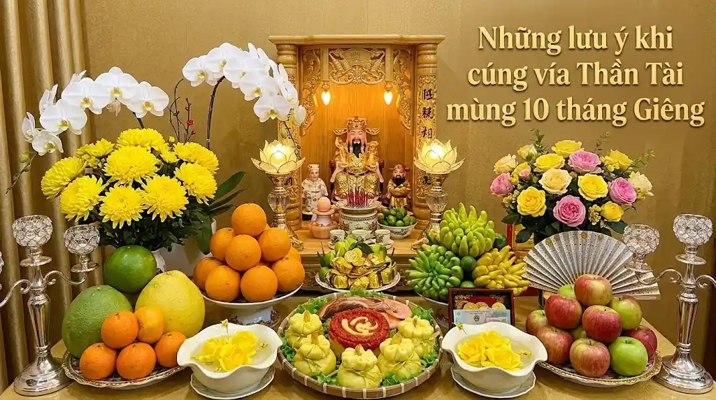 Những lưu ý khi cúng vía Thần Tài mùng 10 tháng Giêng