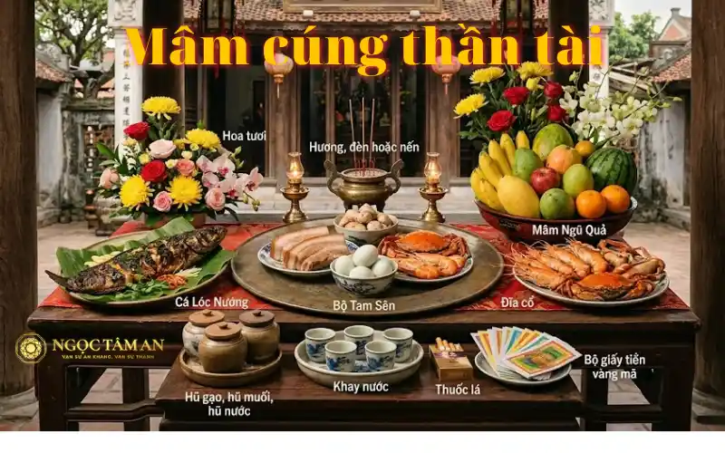 Mâm cúng Thần Tài chuẩn phong thủy ngày mùng 10 tháng giêng hằng năm