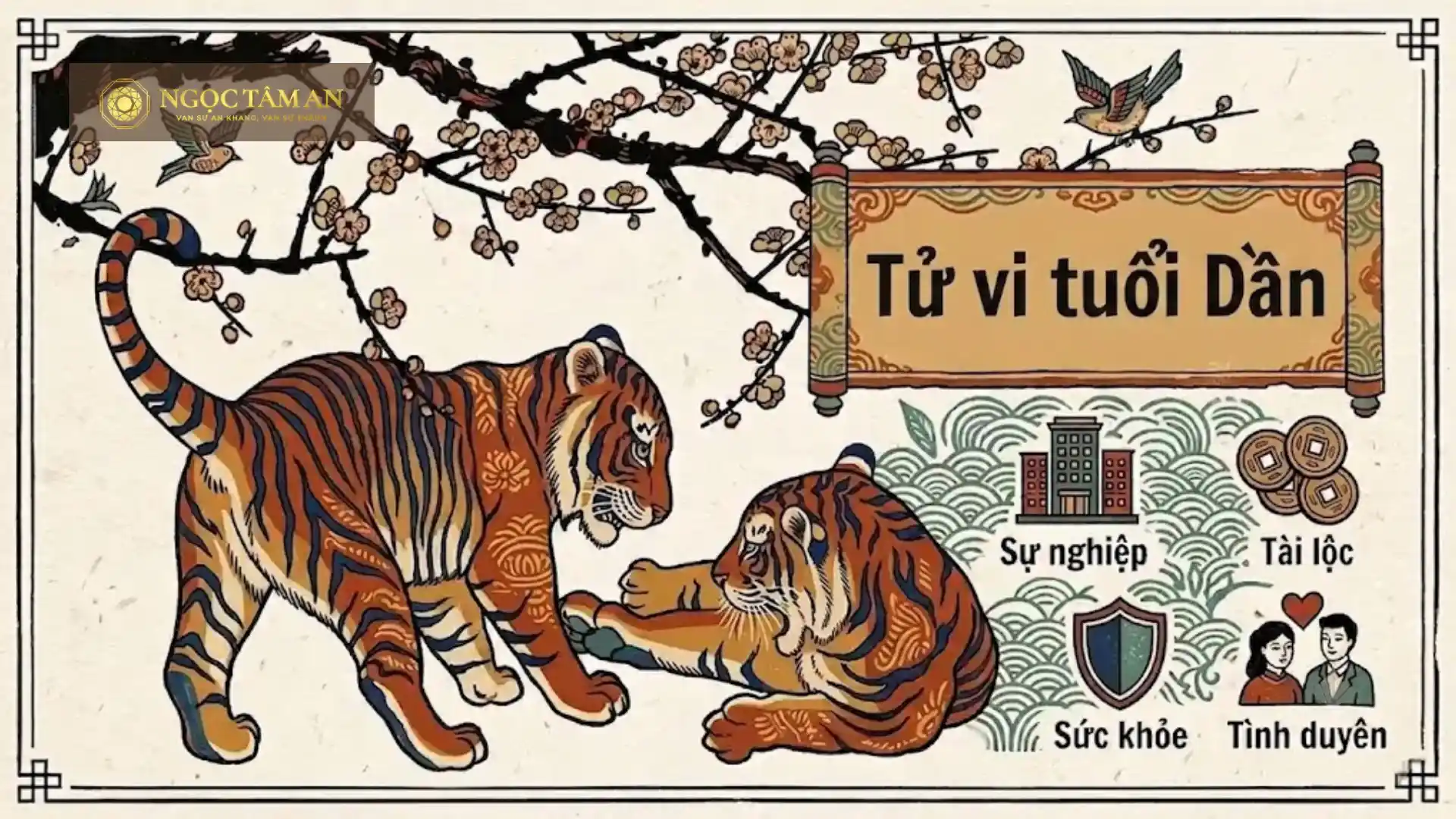 Xem tử vi tuổi Dần 2026 chi tiết tam hợp Dần Ngọ Tuất nâng đỡ vận trình