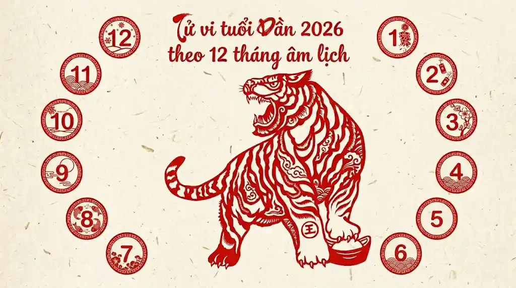 Tử vi tuổi Dần theo 12 tháng âm lịch 2026