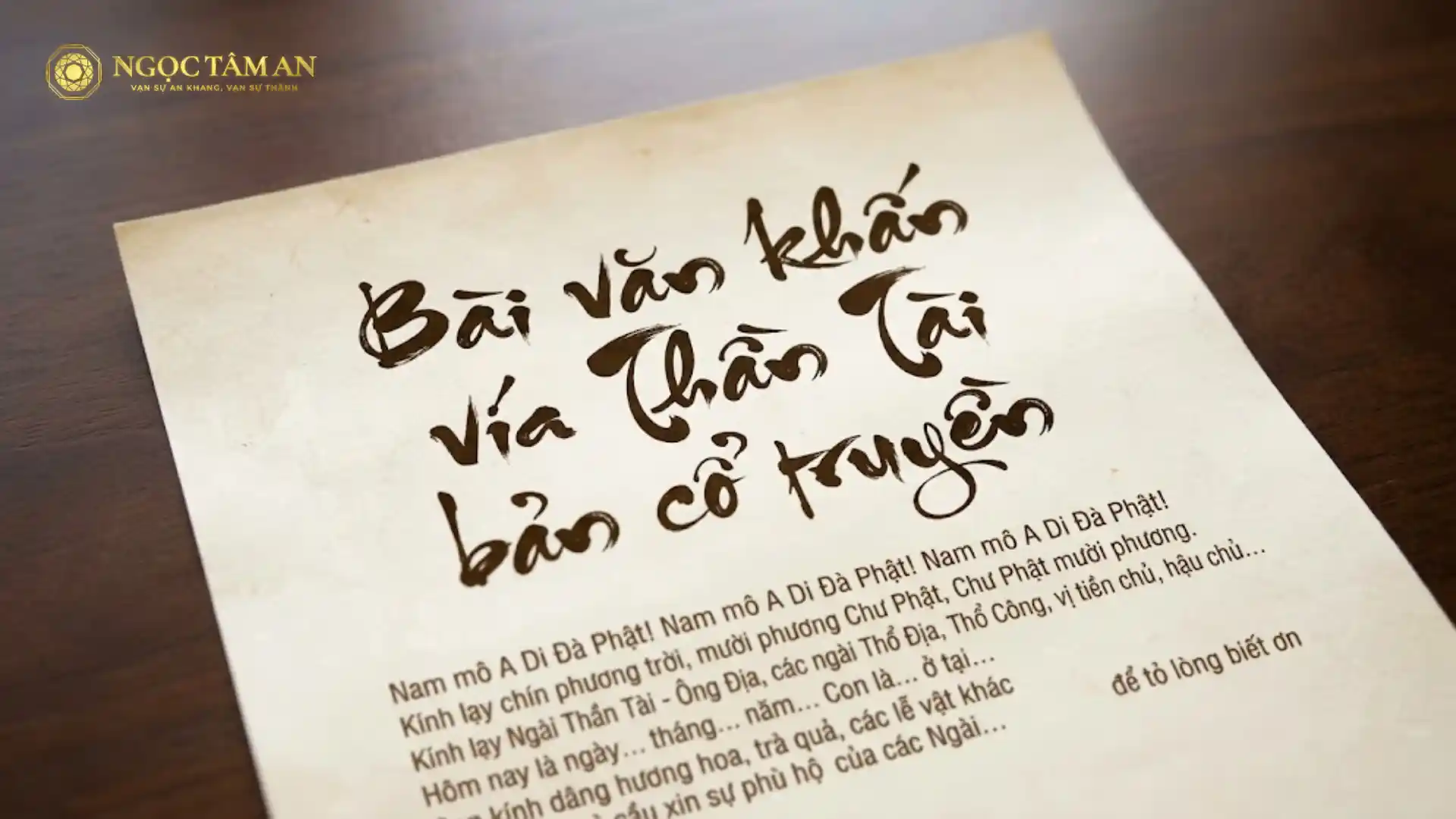 Bài văn khấn vía Thần Tài bản cổ truyền đầy đủ