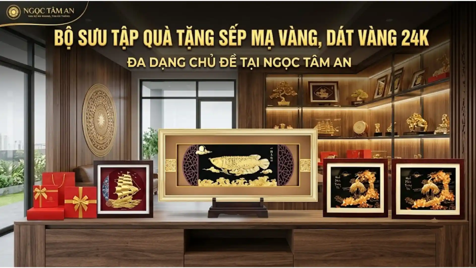 Bộ sưu tập quà tặng sếp mạ vàng, dát vàng 24K đa dạng chủ đề tại Ngọc Tâm An.