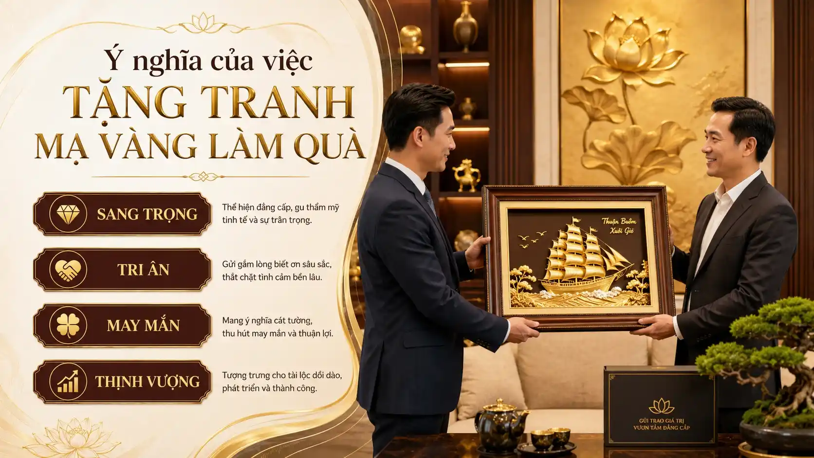 Ý nghĩa của việc tặng tranh mạ vàng làm quà tặng