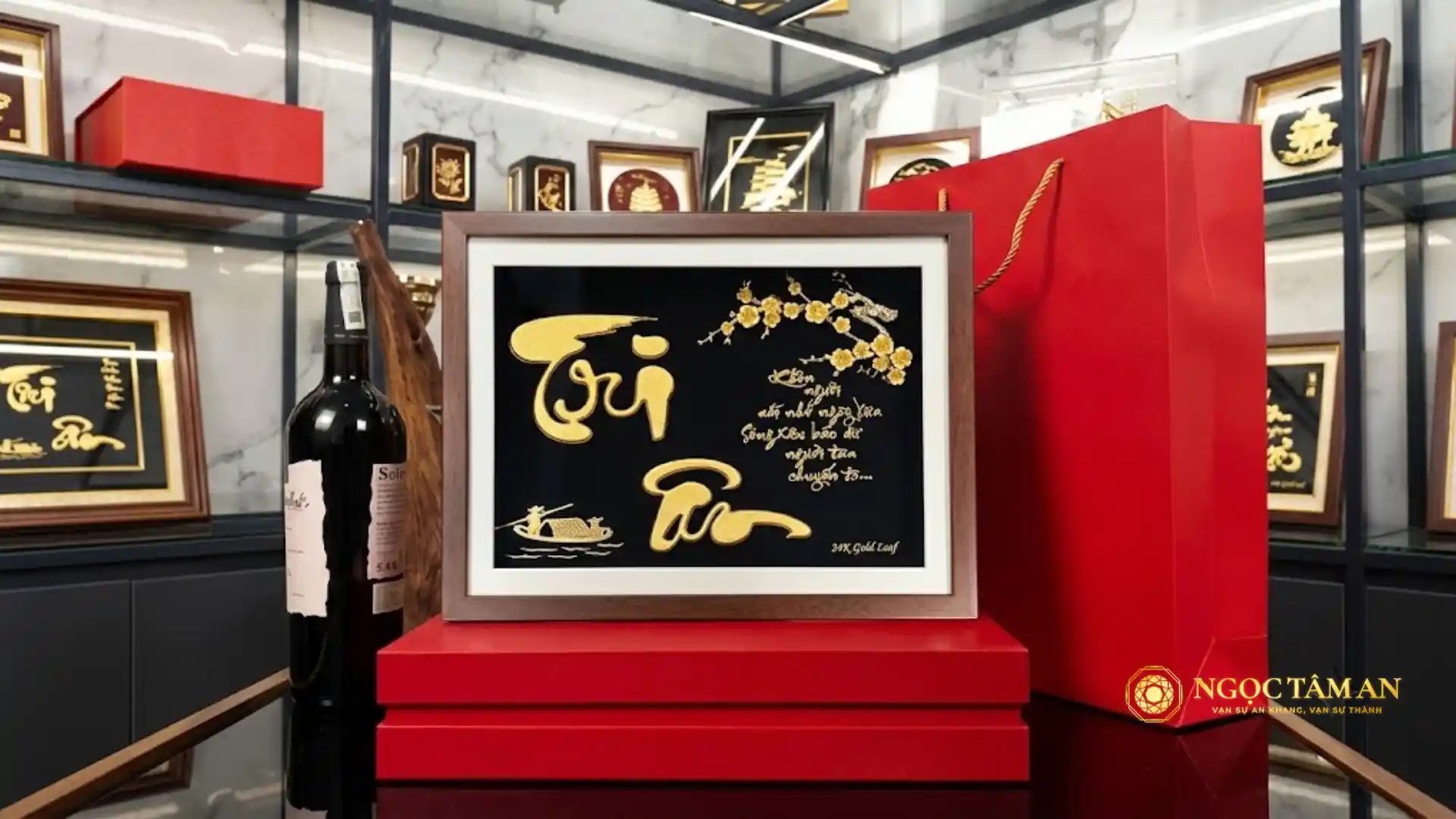 Tranh mạ vàng khắc lời chúc 20/11 làm quà tặng thầy cô