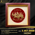 Tranh Mã đáo thành công dát vàng nền đỏ (25x25cm)